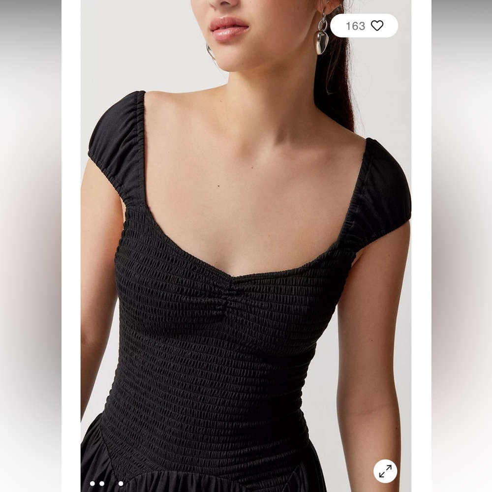 Urban Outfitters Black Smocked Mini Dress - Picture 3 of 6